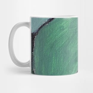 Cobalt Blue Navy Green Abstract Art Mug
